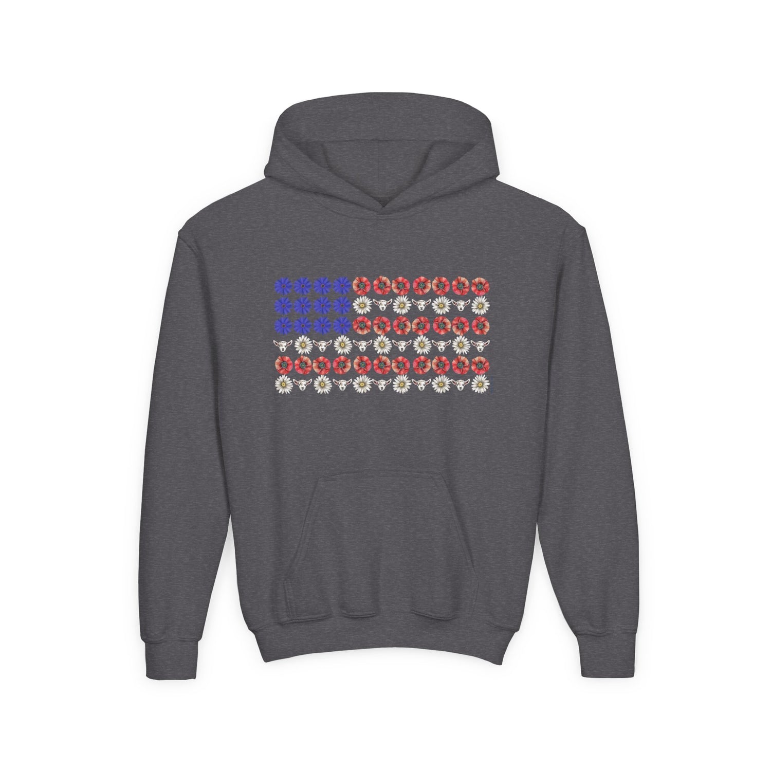 KIDS Stars, Stripes, and Goats Hoodie by Katie Van Slyke™ Dark Heather