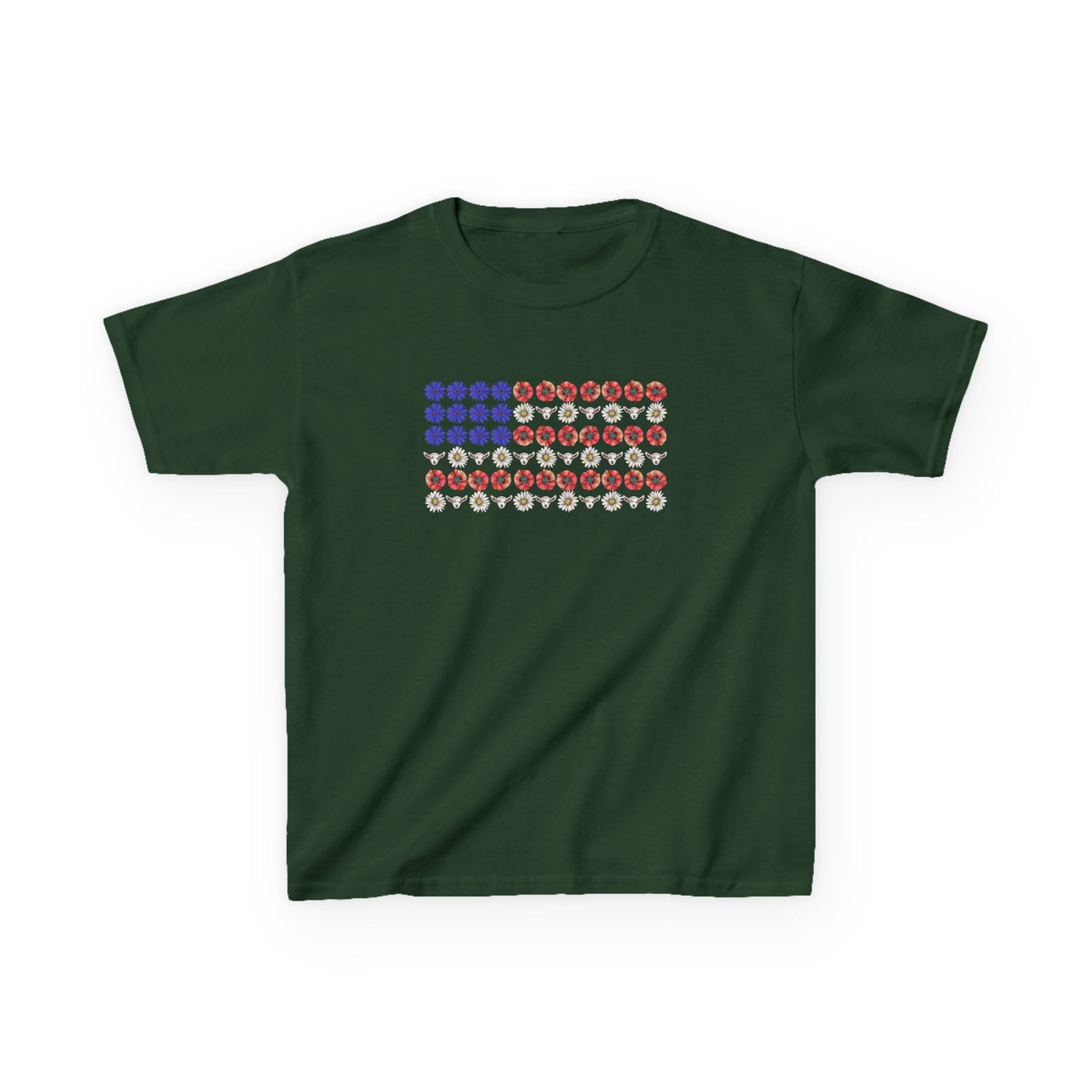 KIDS Stars, Stripes, and Goats T-Shirt by Katie Van Slyke™ Forest Green