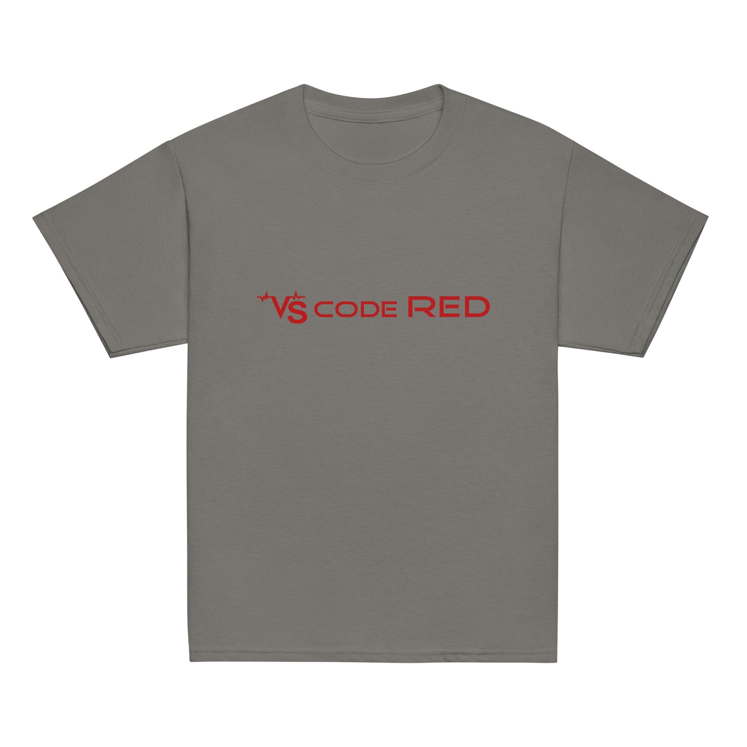KIDS VS Code Red T-Shirt by Katie Van Slyke - Charcoal