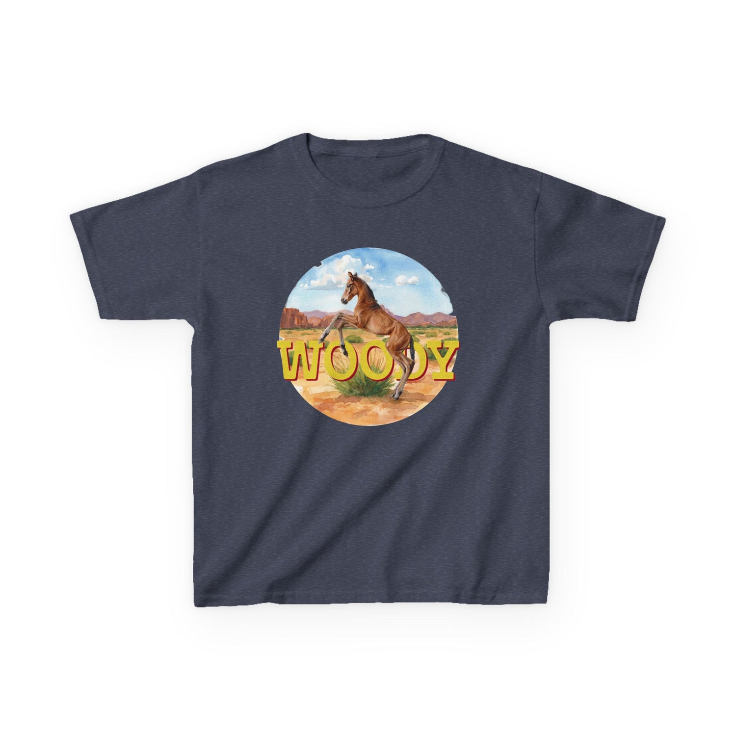 KIDS Woody T-Shirt by Katie Van Slyke® Heather Navy