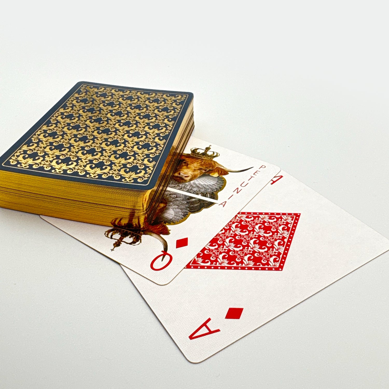 Deck of cards with two face up