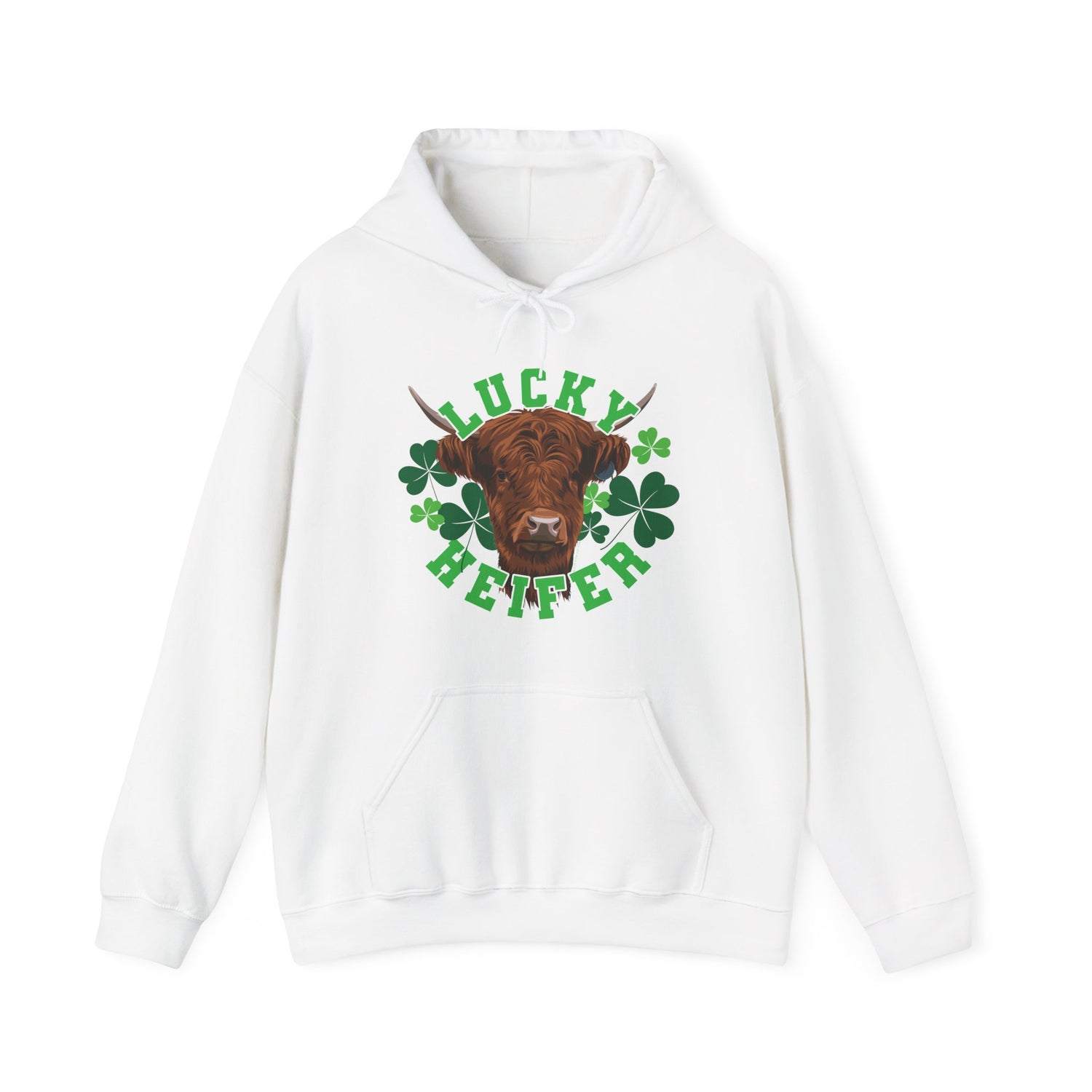 Lucky Heifer Hoodie by Katie Van Slyke® White