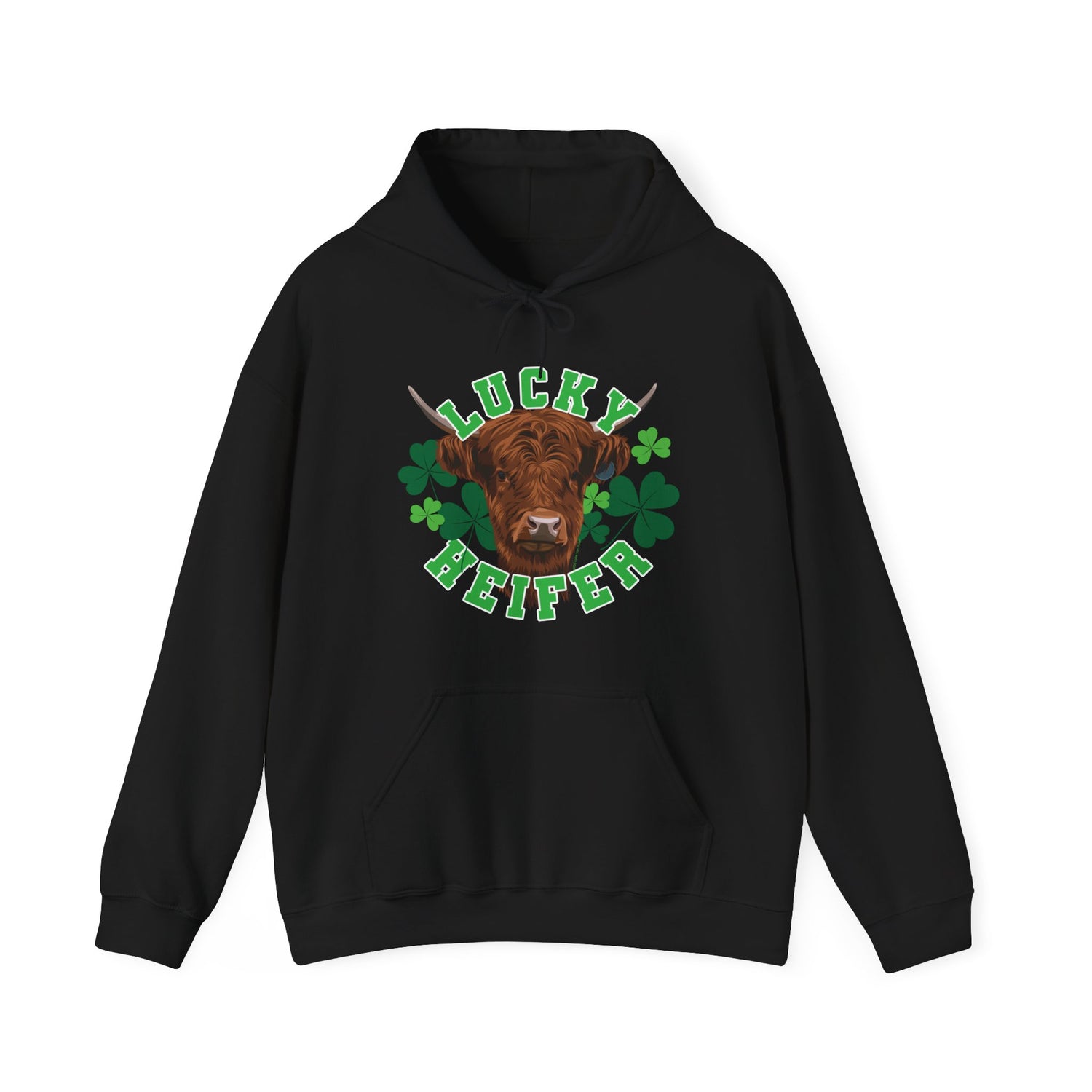Lucky Heifer Hoodie by Katie Van Slyke® Black