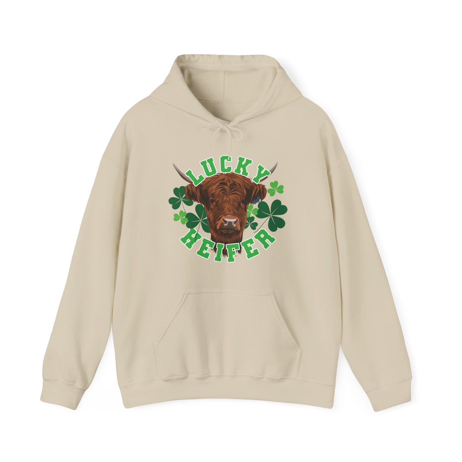 Lucky Heifer Hoodie by Katie Van Slyke® Sand