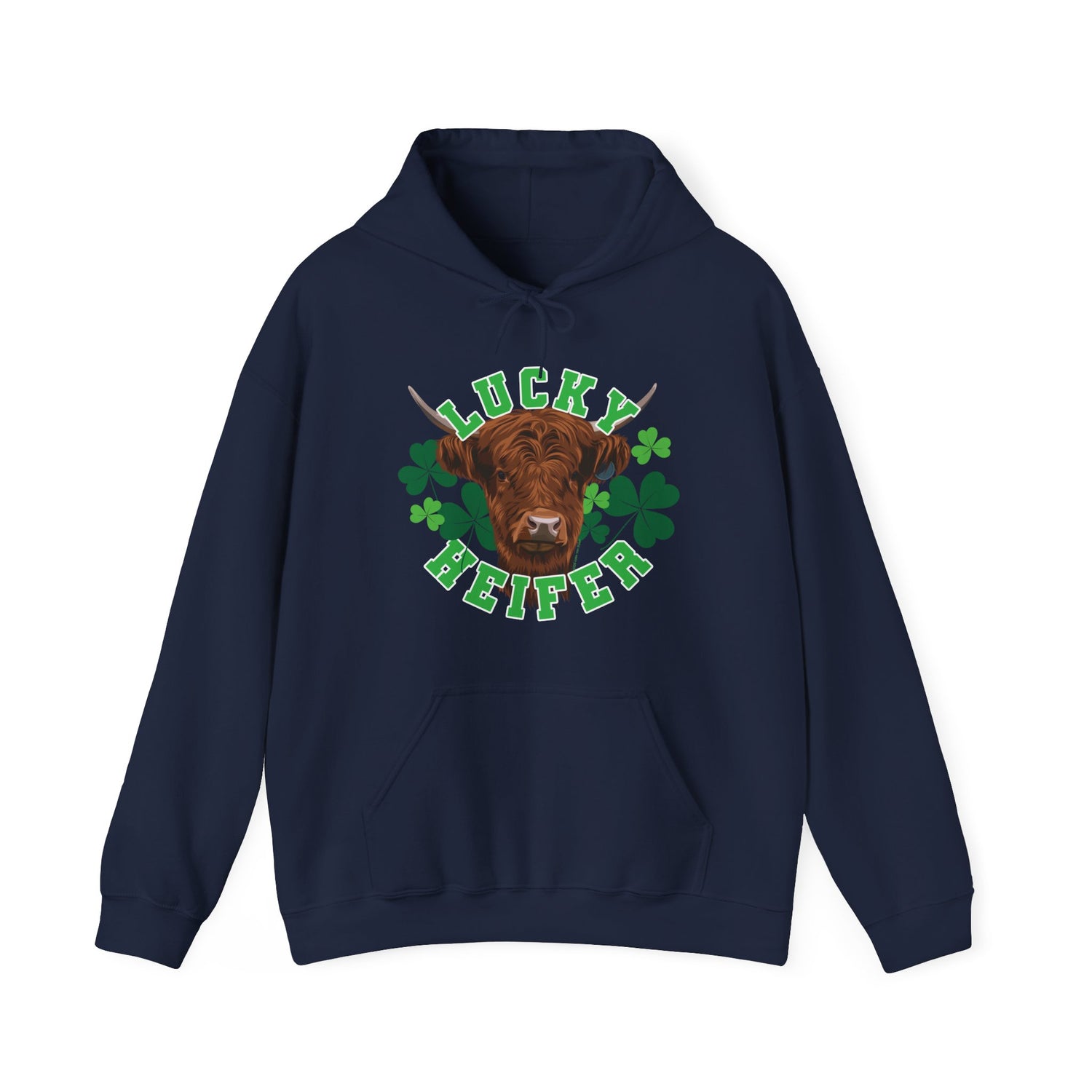 Lucky Heifer Hoodie by Katie Van Slyke® Navy