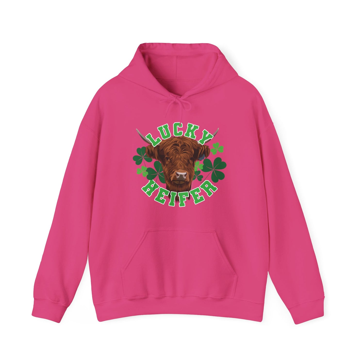 Lucky Heifer Hoodie by Katie Van Slyke® Heliconia