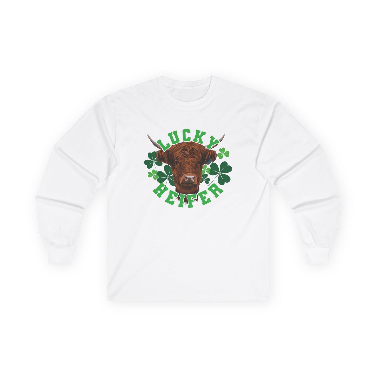 Lucky Heifer Long Sleeve T-Shirt by Katie Van Slyke® White