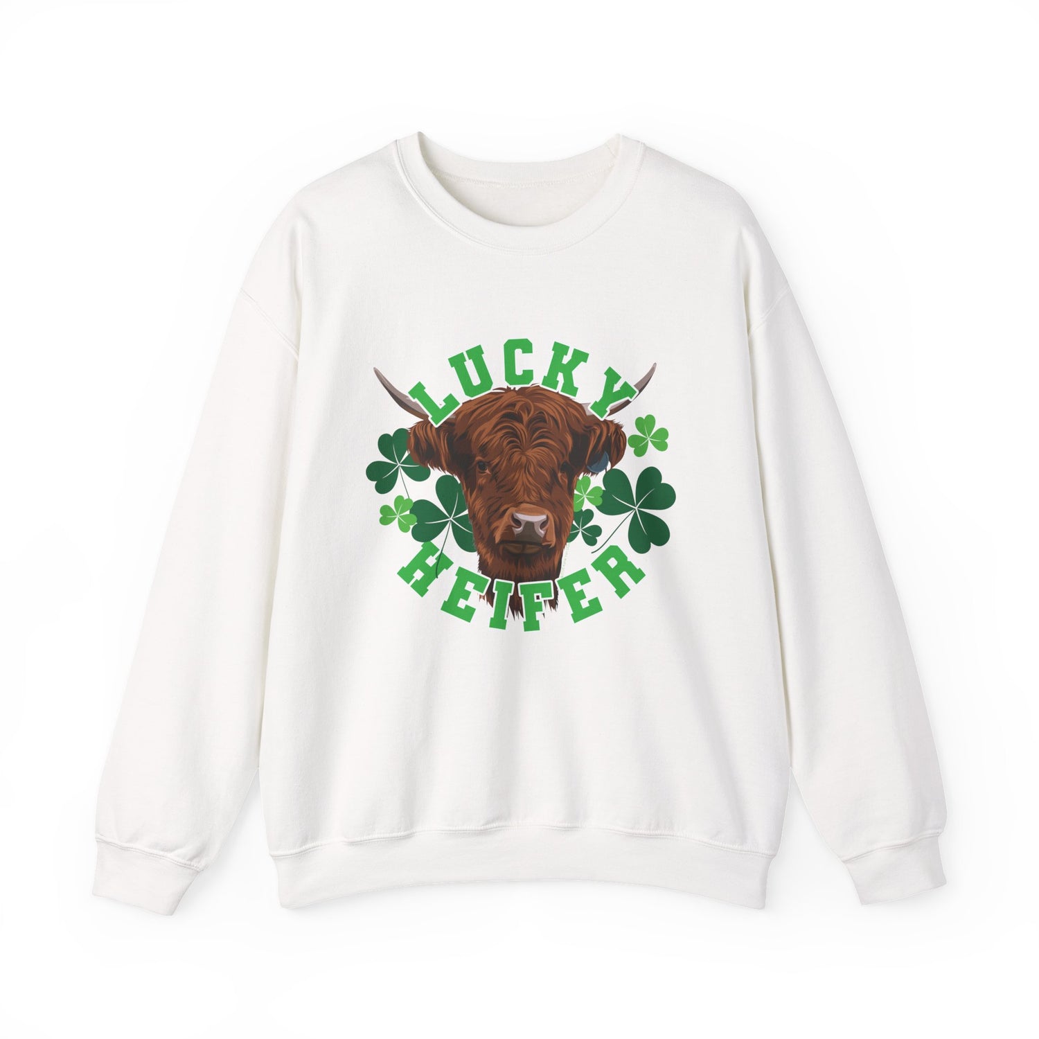 Lucky Heifer Sweatshirt by Katie Van Slyke® White