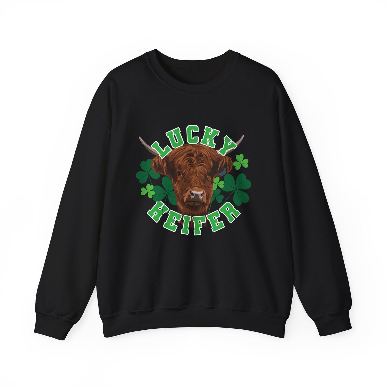 Lucky Heifer Sweatshirt by Katie Van Slyke® Black