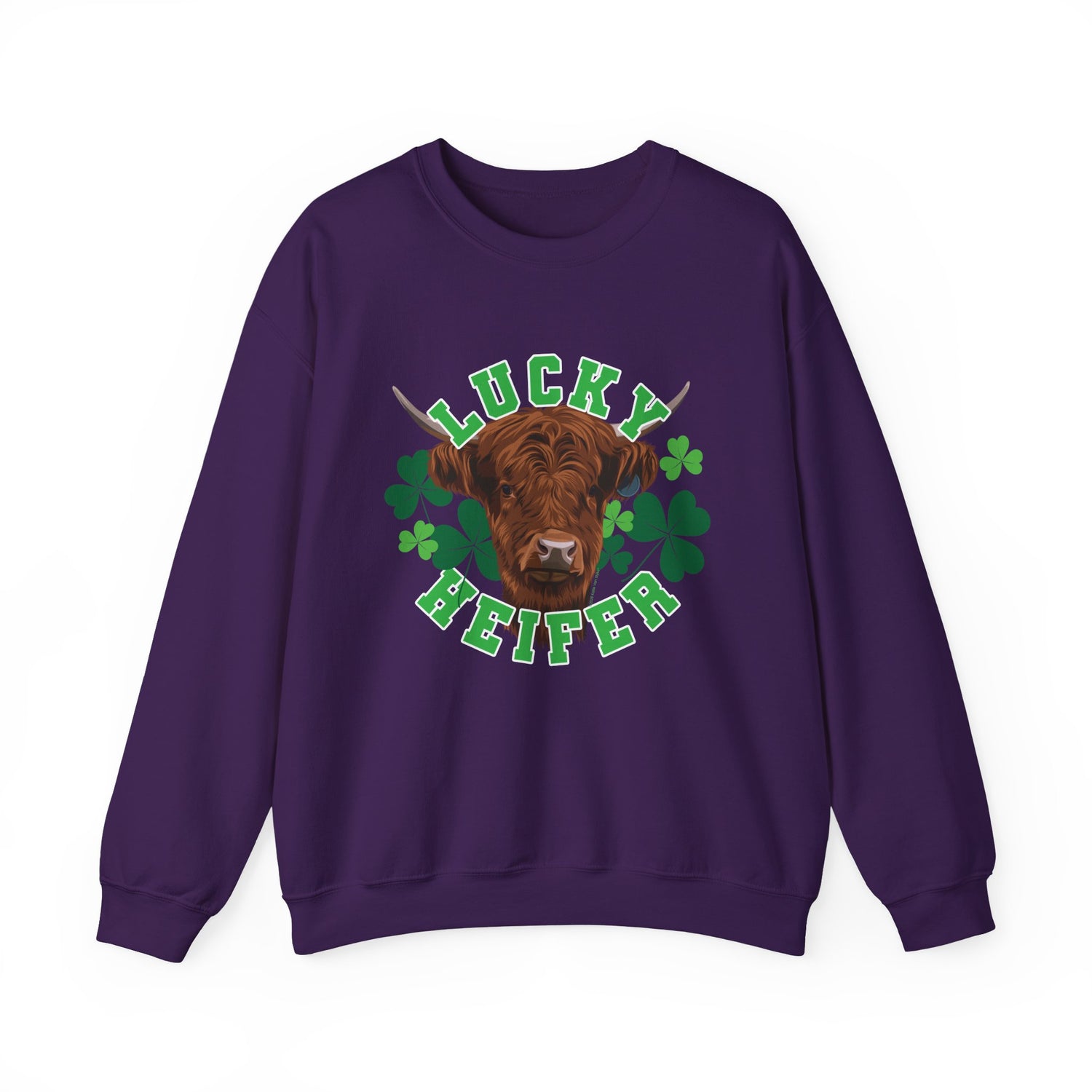 Lucky Heifer Sweatshirt by Katie Van Slyke® Purple