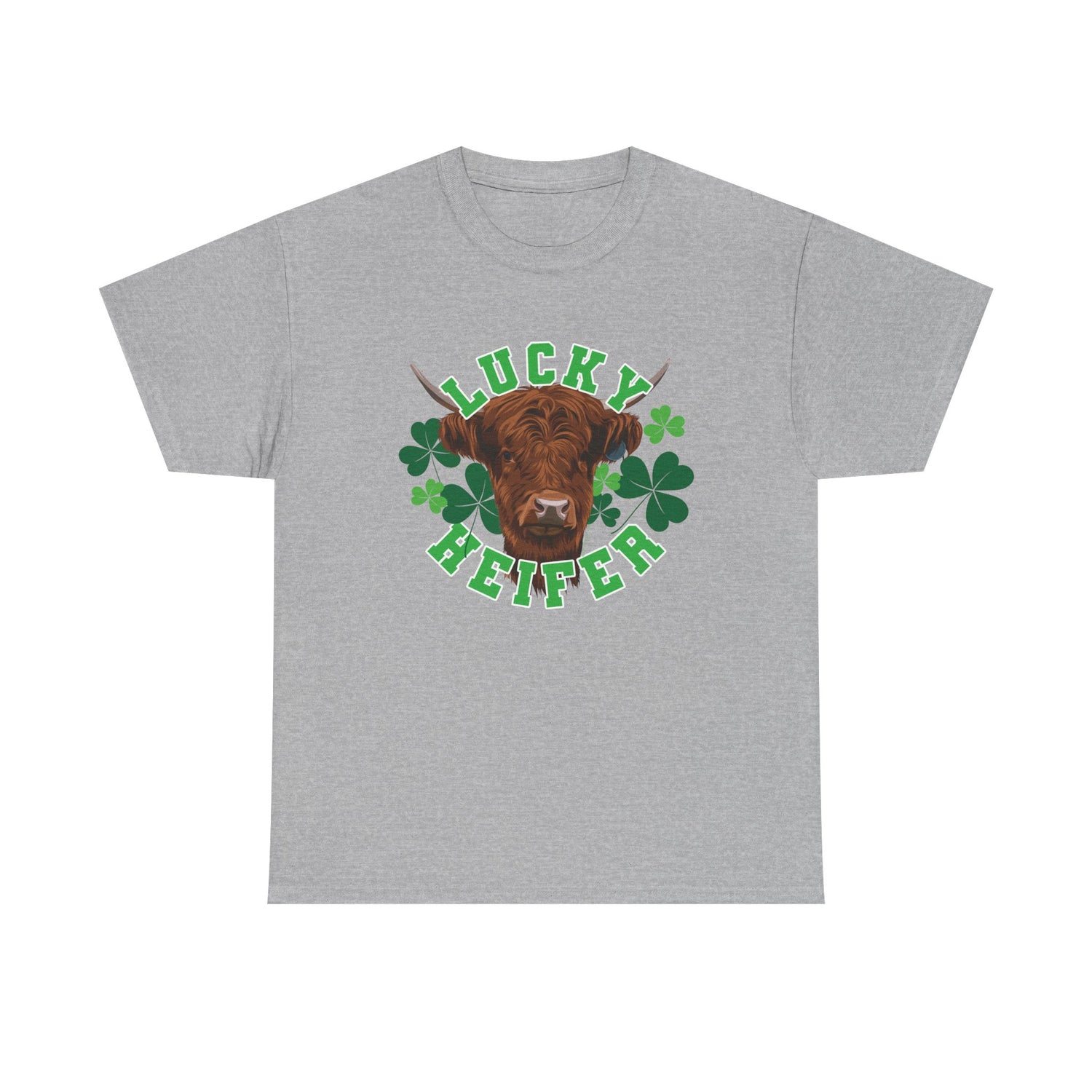 Lucky Heifer T-Shirt by Katie Van Slyke® sport gray