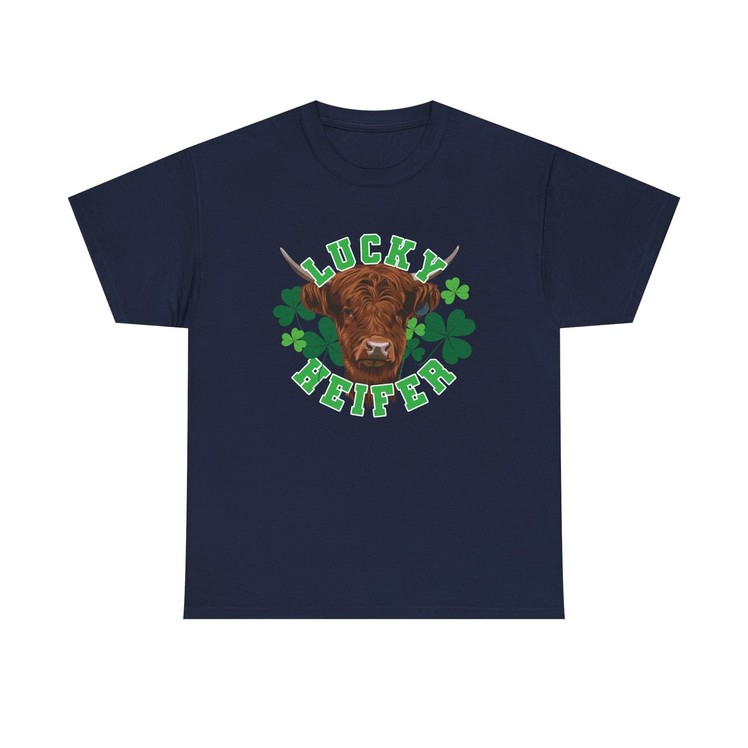 Lucky Heifer T-Shirt by Katie Van Slyke® navy