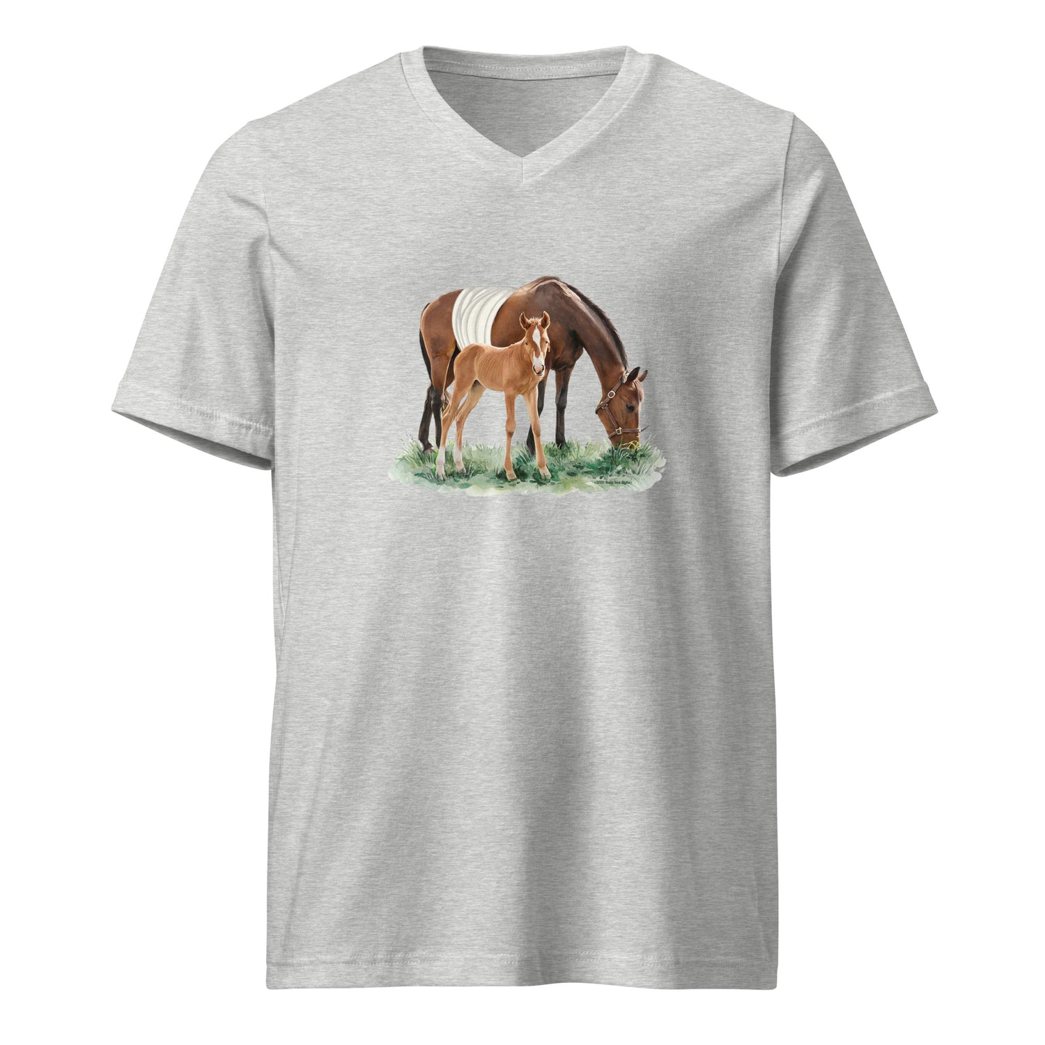 Margot V-Neck T-Shirt by Katie Van Slyke - Athletic Heather