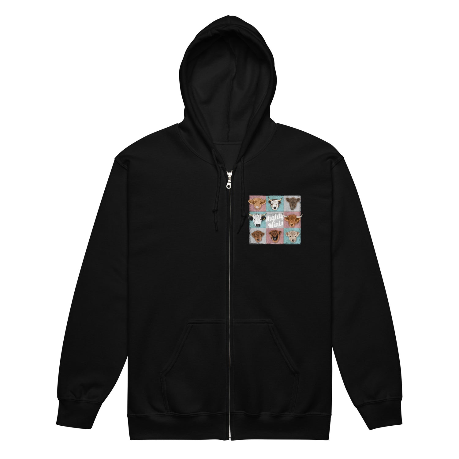 Mighty Minis Zip-Up Hoodie by Katie Van Slyke - Black