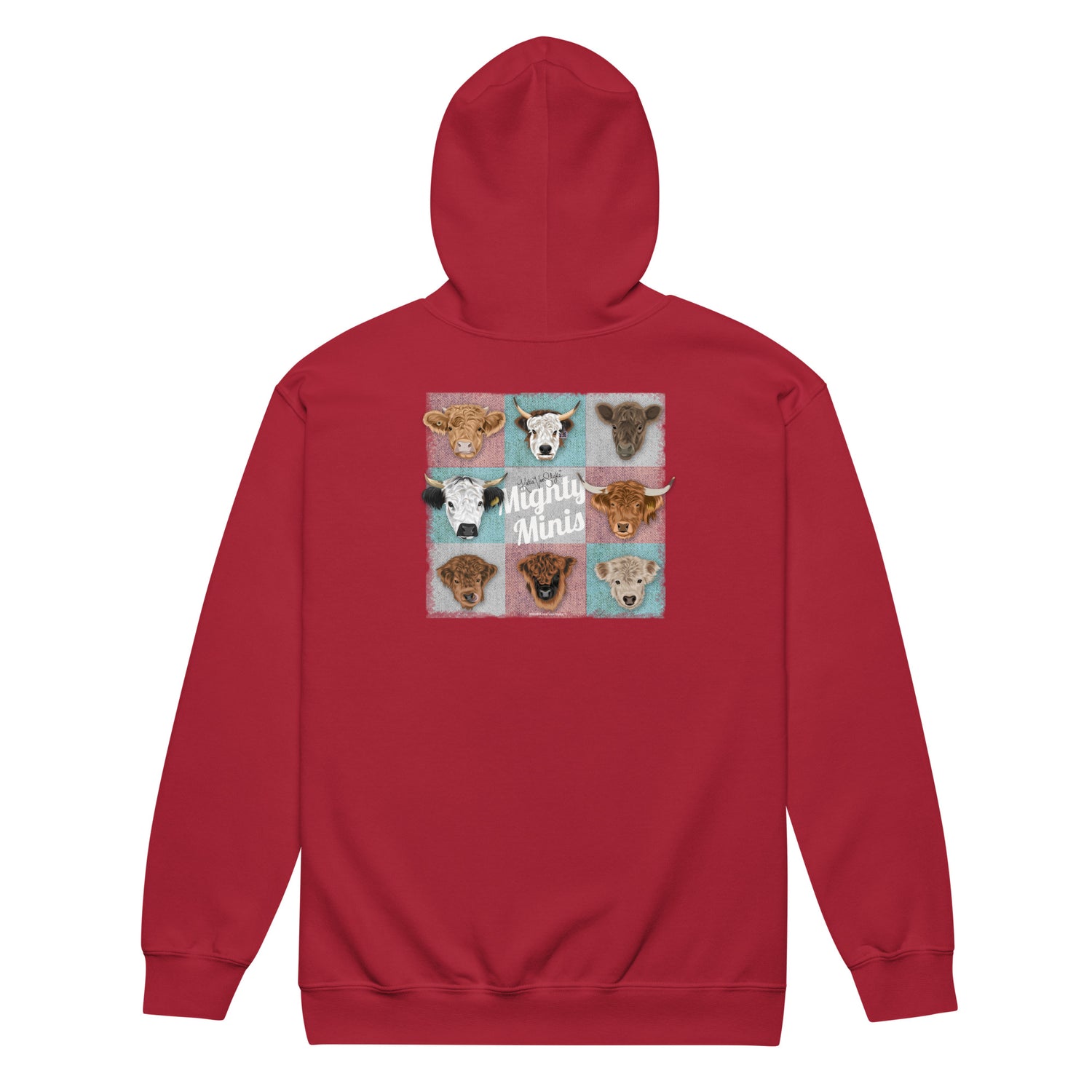 Mighty Minis Zip-Up Hoodie by Katie Van Slyke - Cardinal Red back