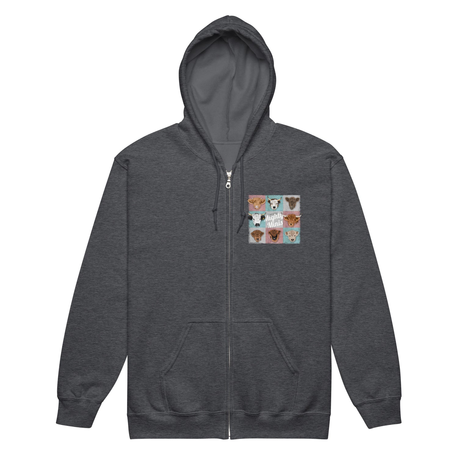 Mighty Minis Zip-Up Hoodie by Katie Van Slyke - Dark Heather