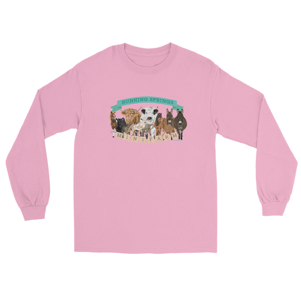 Mini Farm Long Sleeve T-Shirt by Katie Van Slyke - Light pink