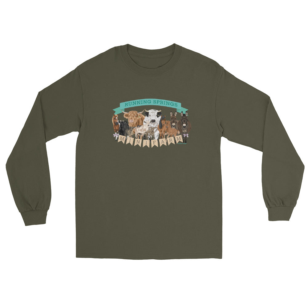 Mini Farm Long Sleeve T-Shirt by Katie Van Slyke - Military Green