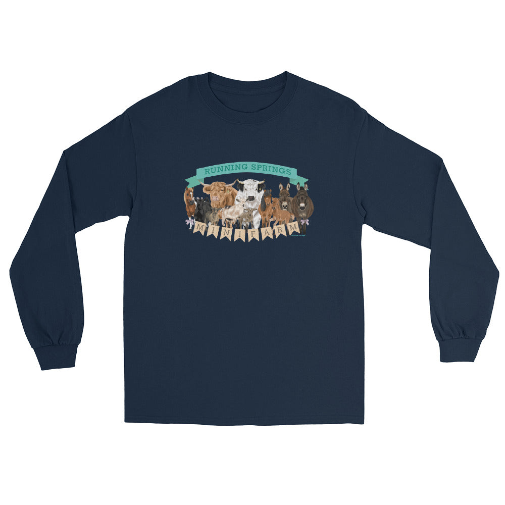 Mini Farm Long Sleeve T-Shirt by Katie Van Slyke - Navy