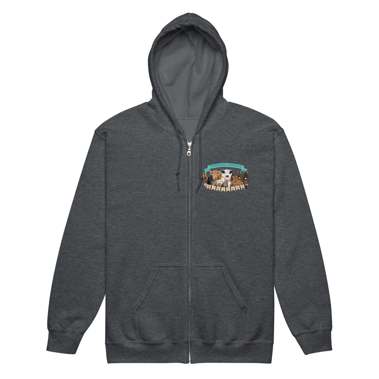 Mini Farm Zip-Up Hoodie by Katie Van Slyke - Dark Heather