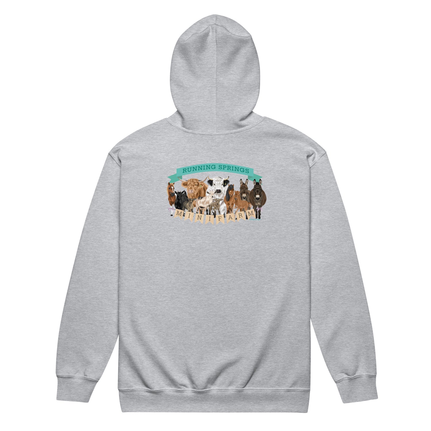 Mini Farm Zip-Up Hoodie by Katie Van Slyke - Sport Grey back