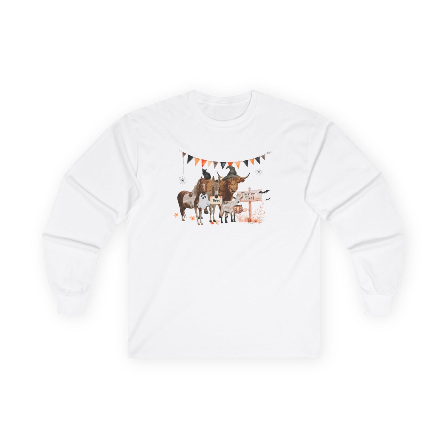 Mini Halloween Long Sleeve T-Shirt by Katie Van Slyke™ White