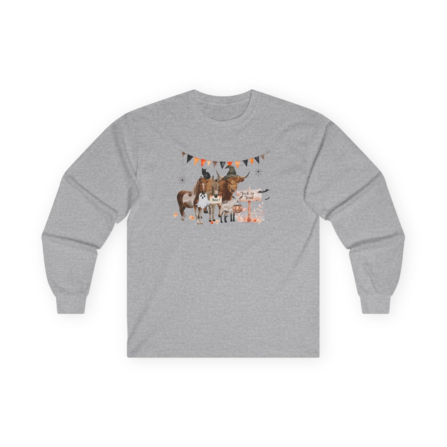 Mini Halloween Long Sleeve T-Shirt by Katie Van Slyke™ Sport Grey