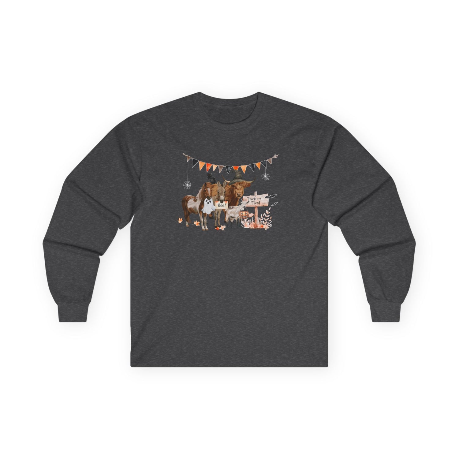 Mini Halloween Long Sleeve T-Shirt by Katie Van Slyke™ Dark Heather