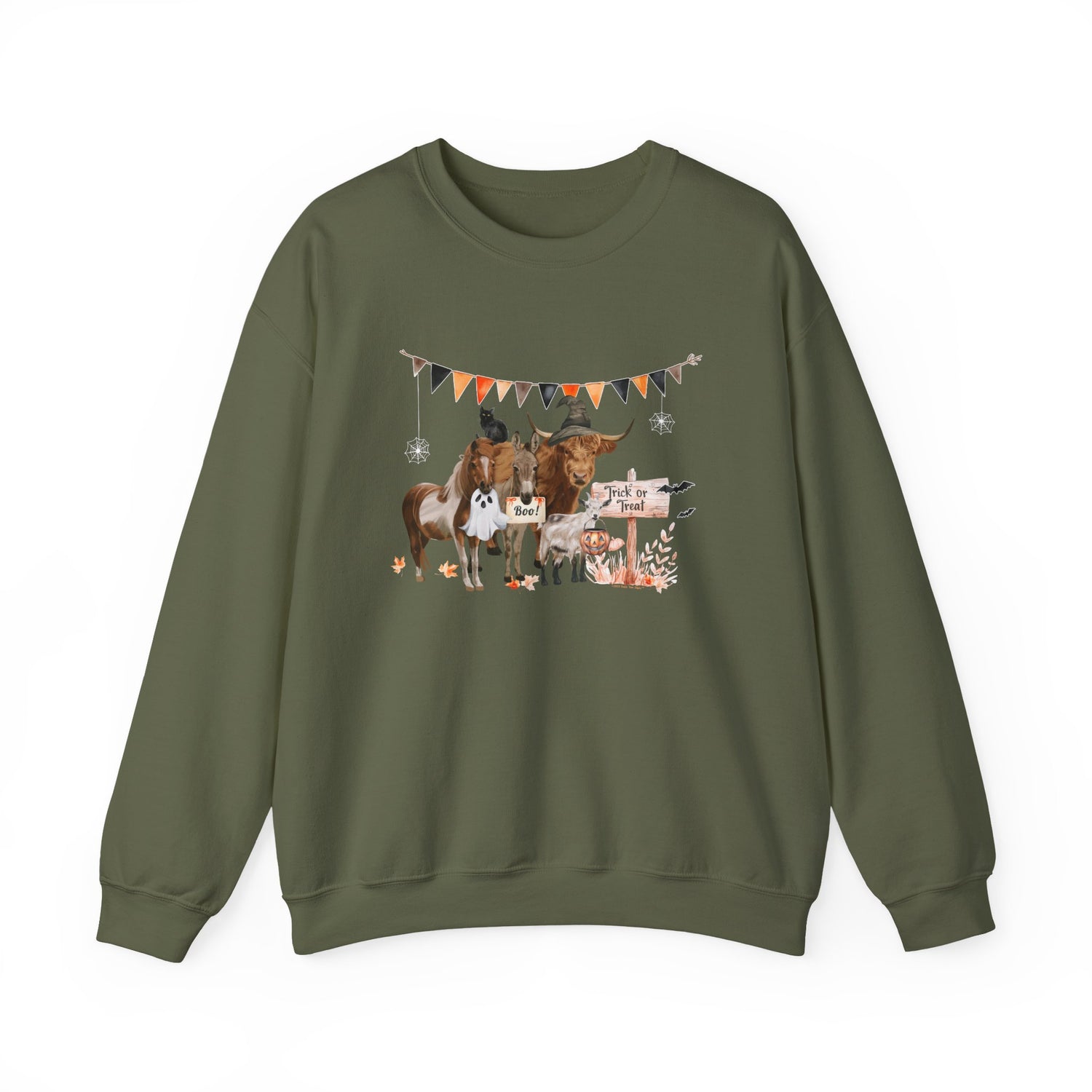 Mini Halloween Sweatshirt by Katie Van Slyke™ Military Green