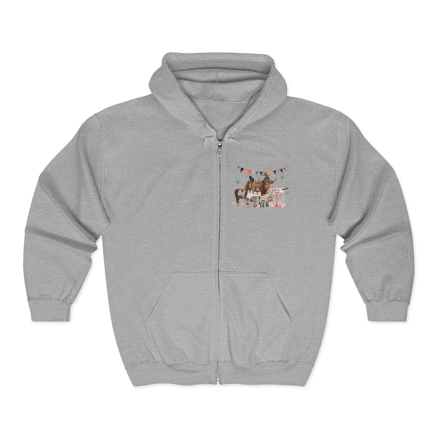 Mini Halloween Zip-Up Hoodie by Katie Van Slyke™ Sport Grey