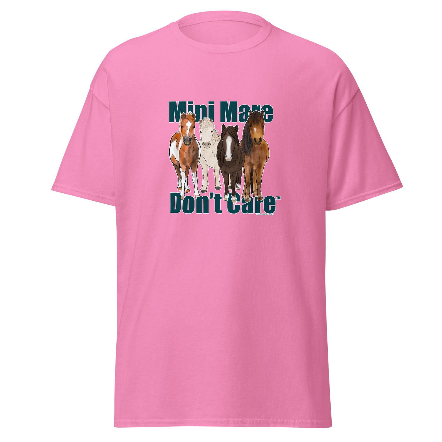 Mini Mare Don't Care T-Shirt by Katie Van Slyke - Azalea
