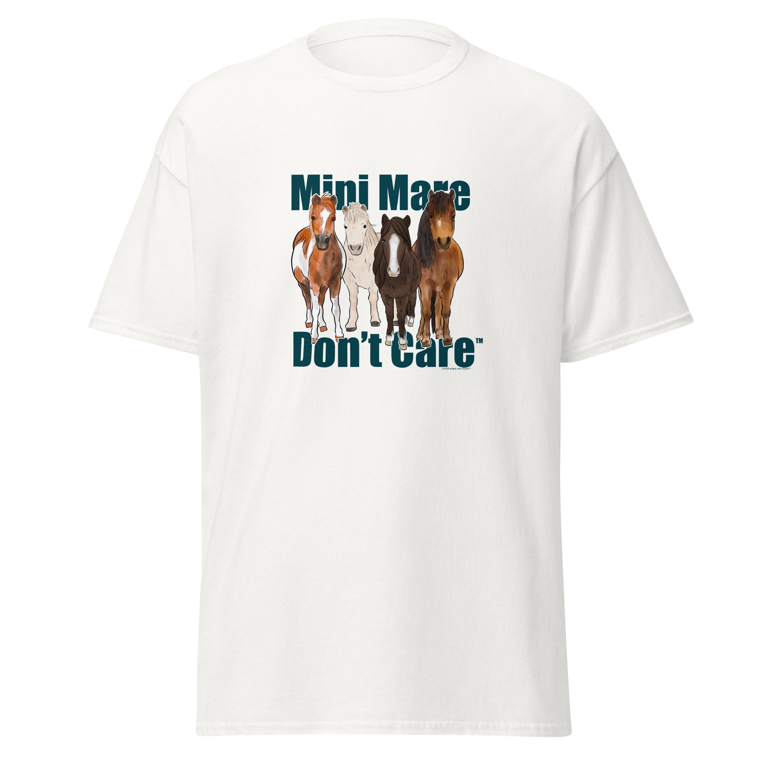 Mini Mare Don't Care T-Shirt by Katie Van Slyke - White