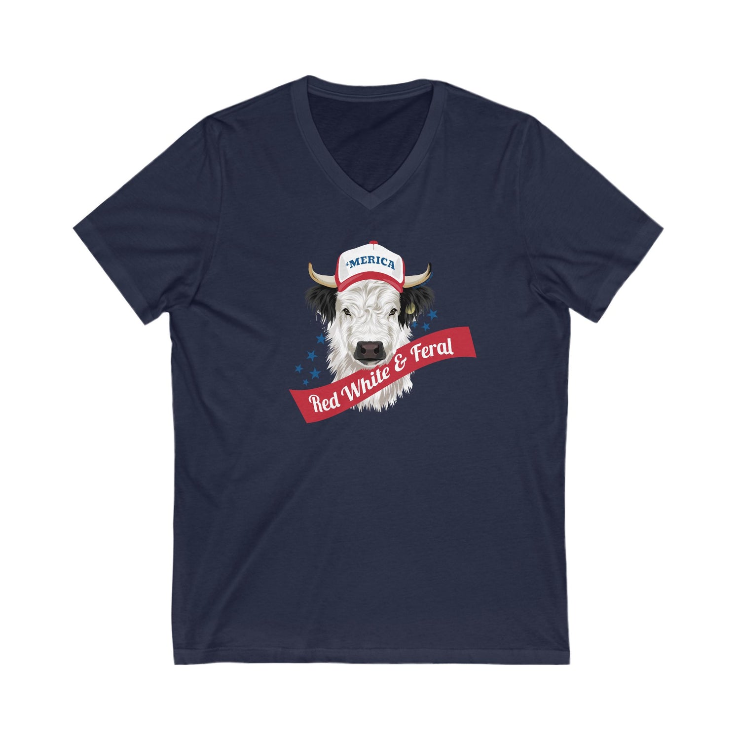 Mini 'Merica V-Neck T-Shirt by Katie Van Slyke™ Navy