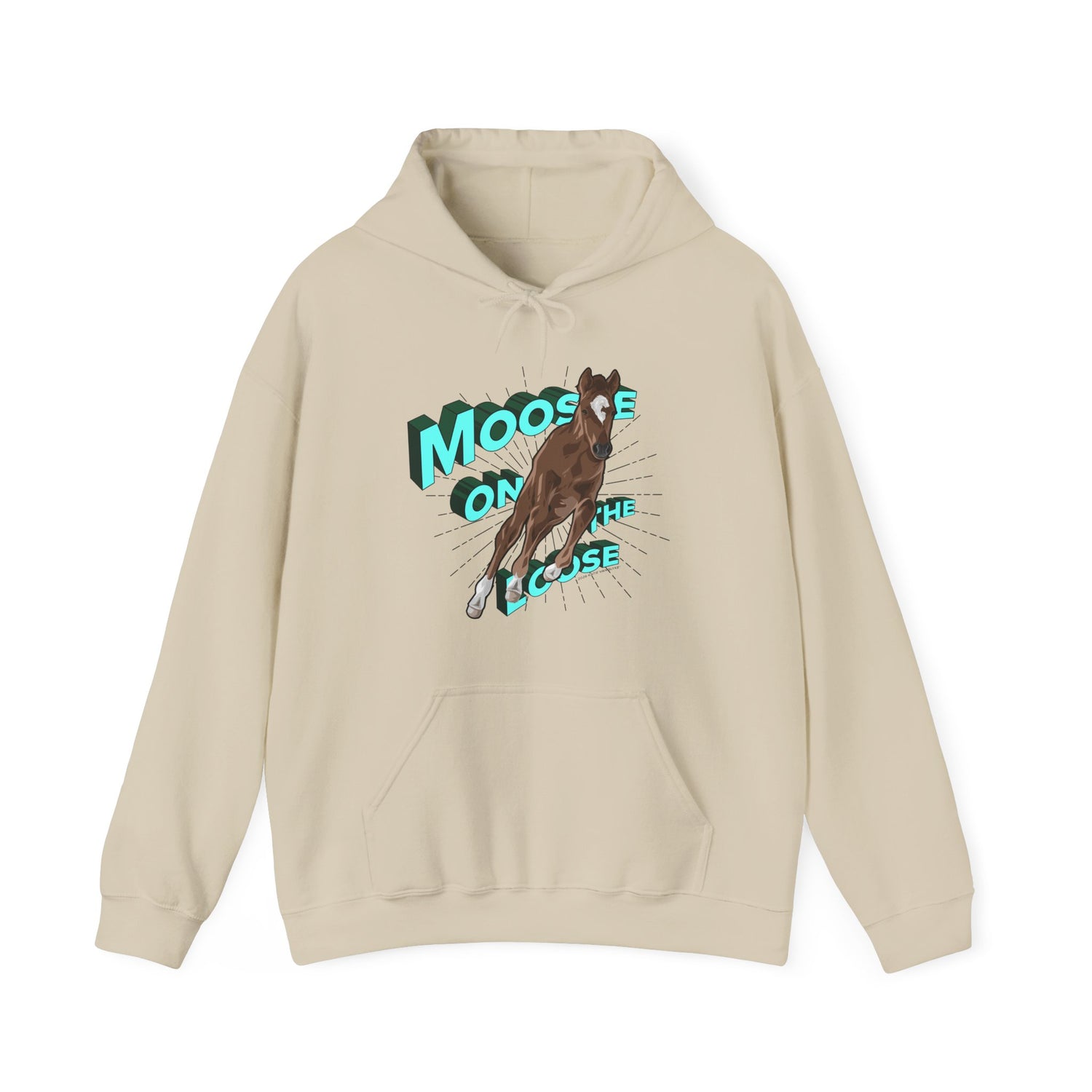 Moose On The Loose Hoodie by Katie Van Slyke® Sand