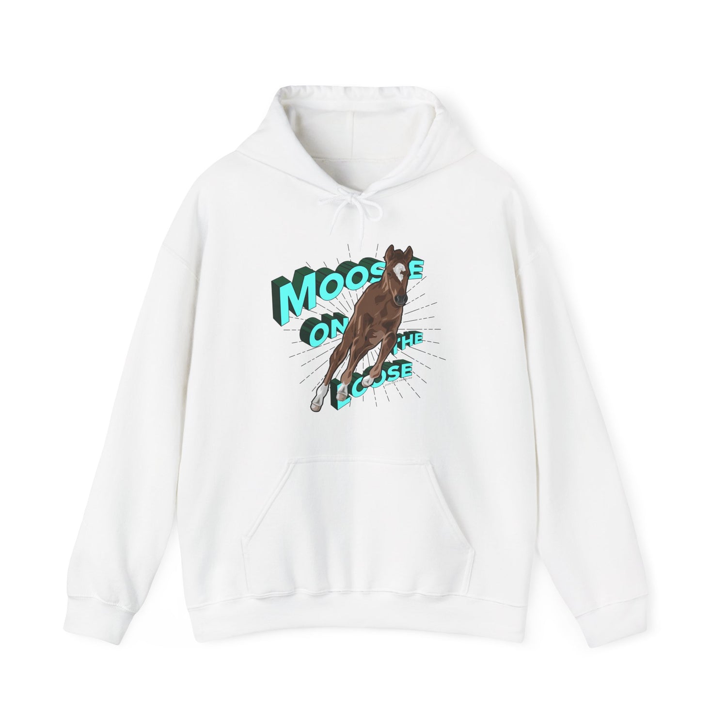 Moose On The Loose Hoodie by Katie Van Slyke® White