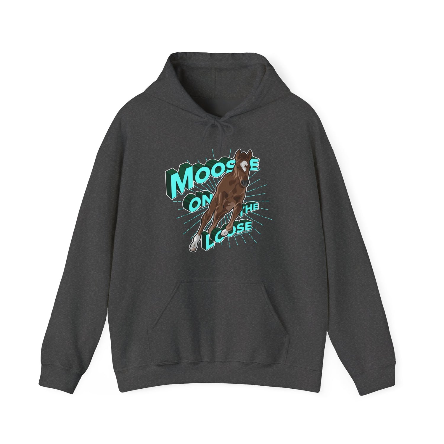 Moose On The Loose Hoodie by Katie Van Slyke® Dark Heather