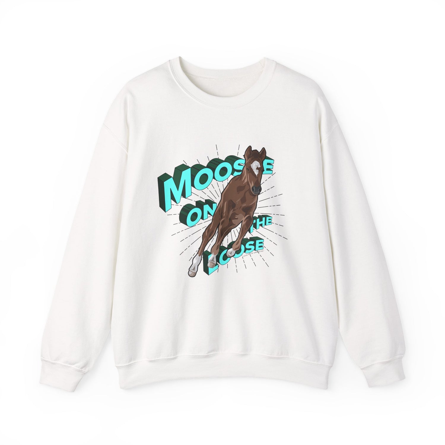 Moose On The Loose Sweatshirt by Katie Van Slyke® White