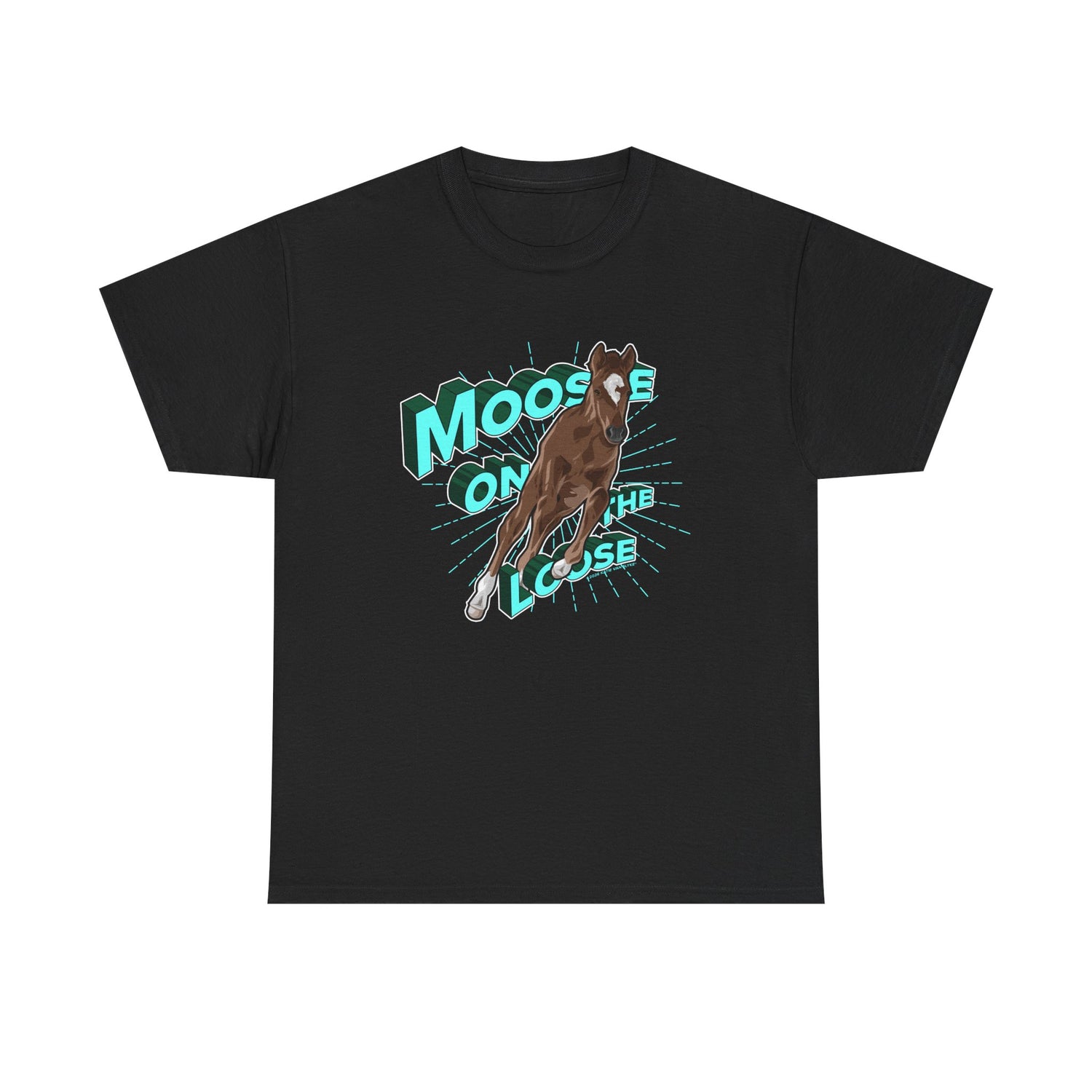Moose On The Loose T-Shirt by Katie Van Slyke® Black