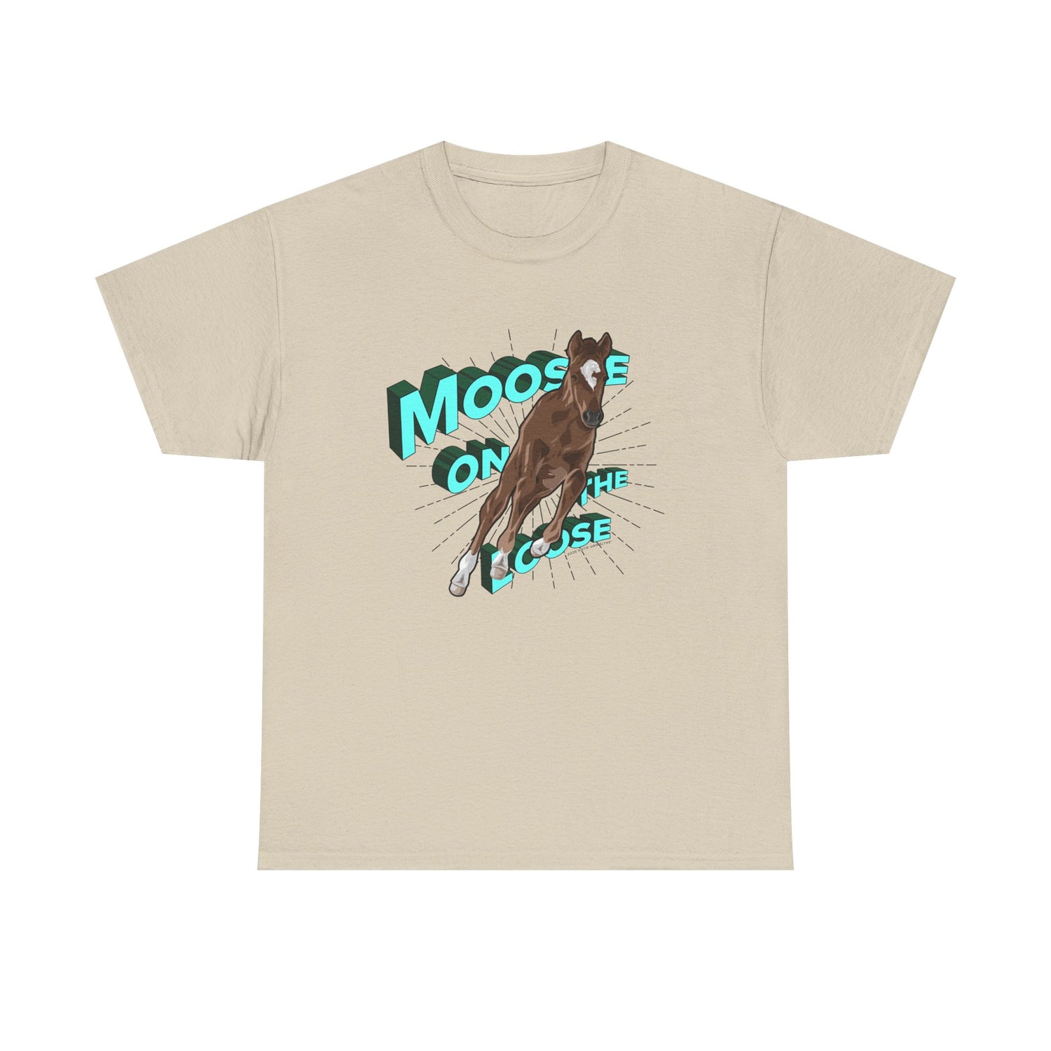 Moose On The Loose T-Shirt by Katie Van Slyke® Sand