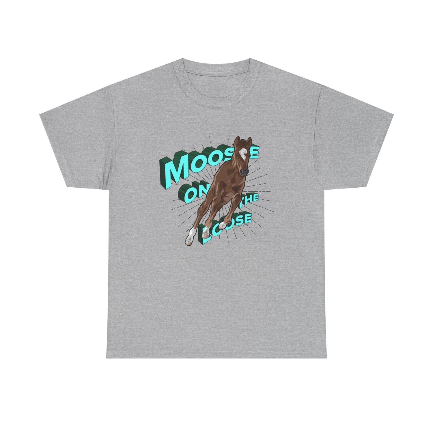 Moose On The Loose T-Shirt by Katie Van Slyke® Sport Grey