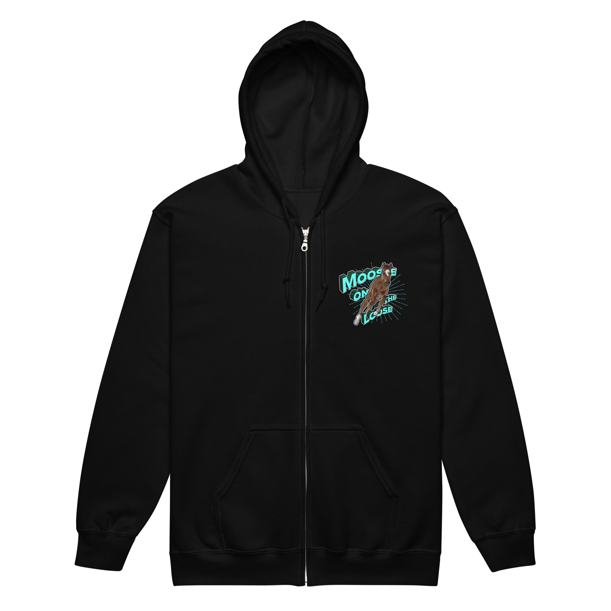 Moose On The Loose Zip-Up Hoodie by Katie Van Slyke®