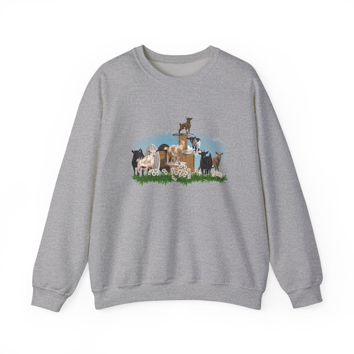 New Goat Crew Sweatshirt by Katie Van Slyke™ Sport Grey