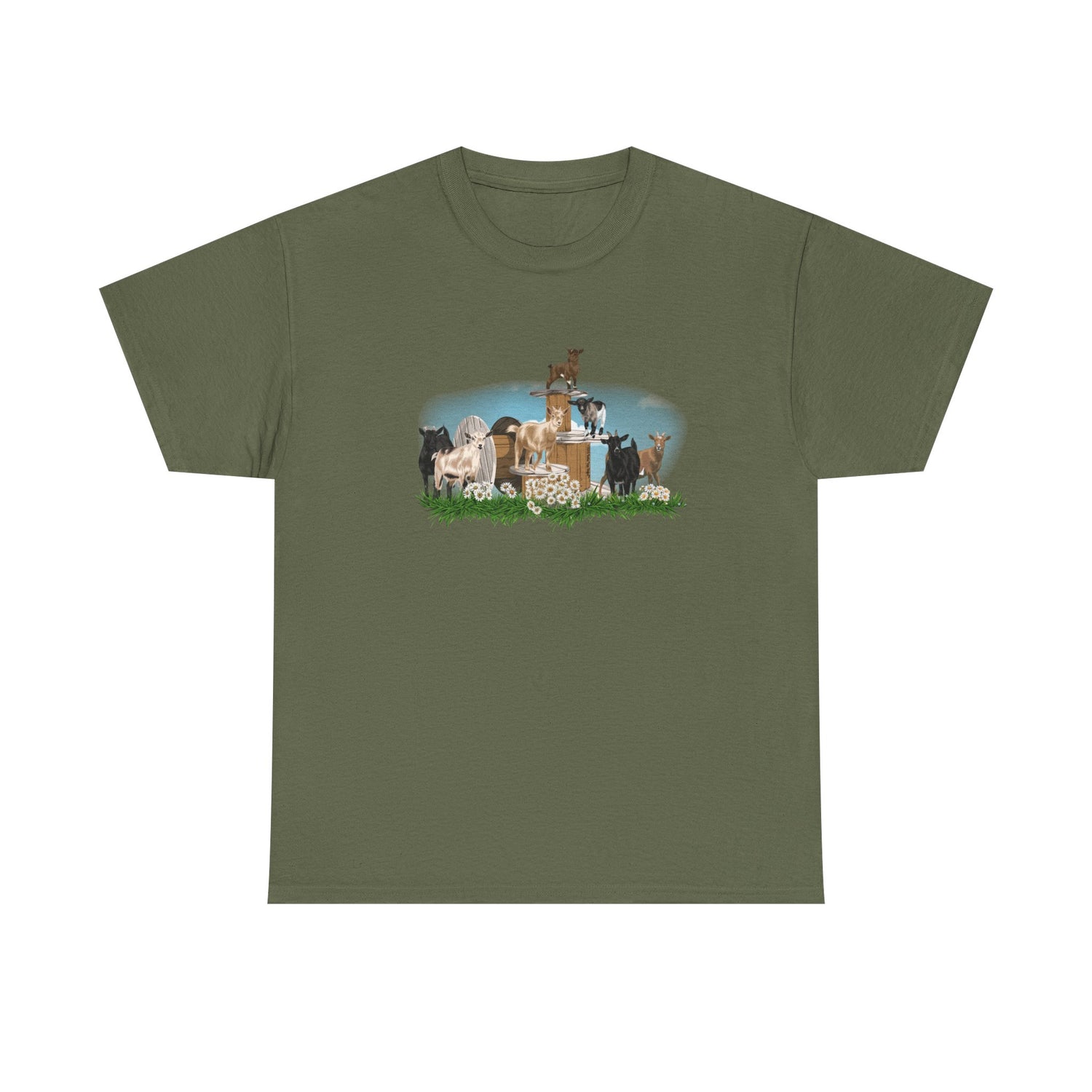 New Goat Crew T-Shirt by Katie Van Slyke™ Military Green