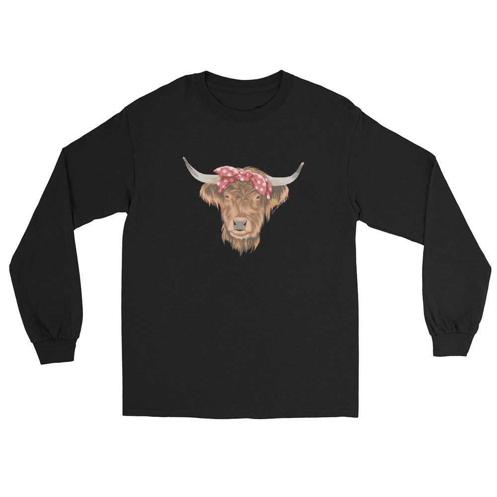 Petunia Long Sleeve T-Shirt by Katie Van Slyke - black