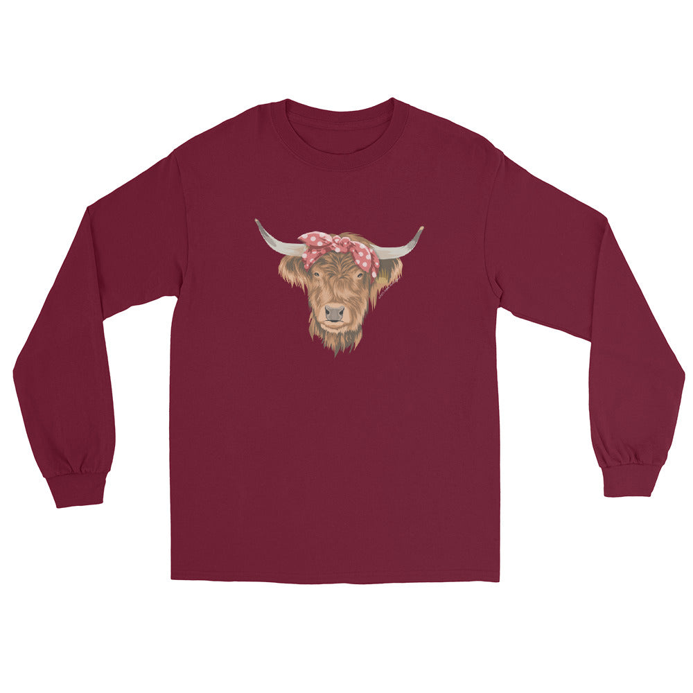Petunia Long Sleeve T-Shirt by Katie Van Slyke - maroon