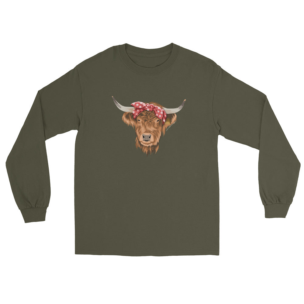Petunia Long Sleeve T-Shirt by Katie Van Slyke - military green