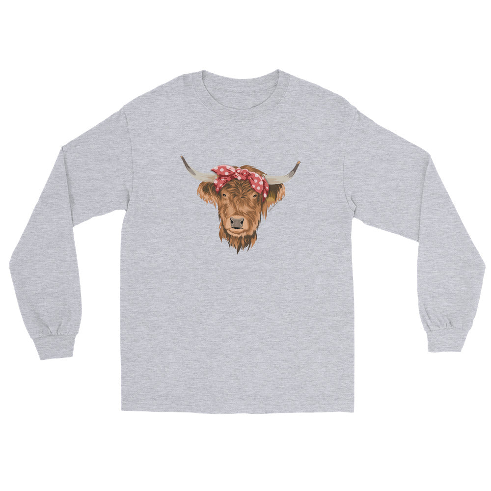 Petunia Long Sleeve T-Shirt by Katie Van Slyke - sport grey