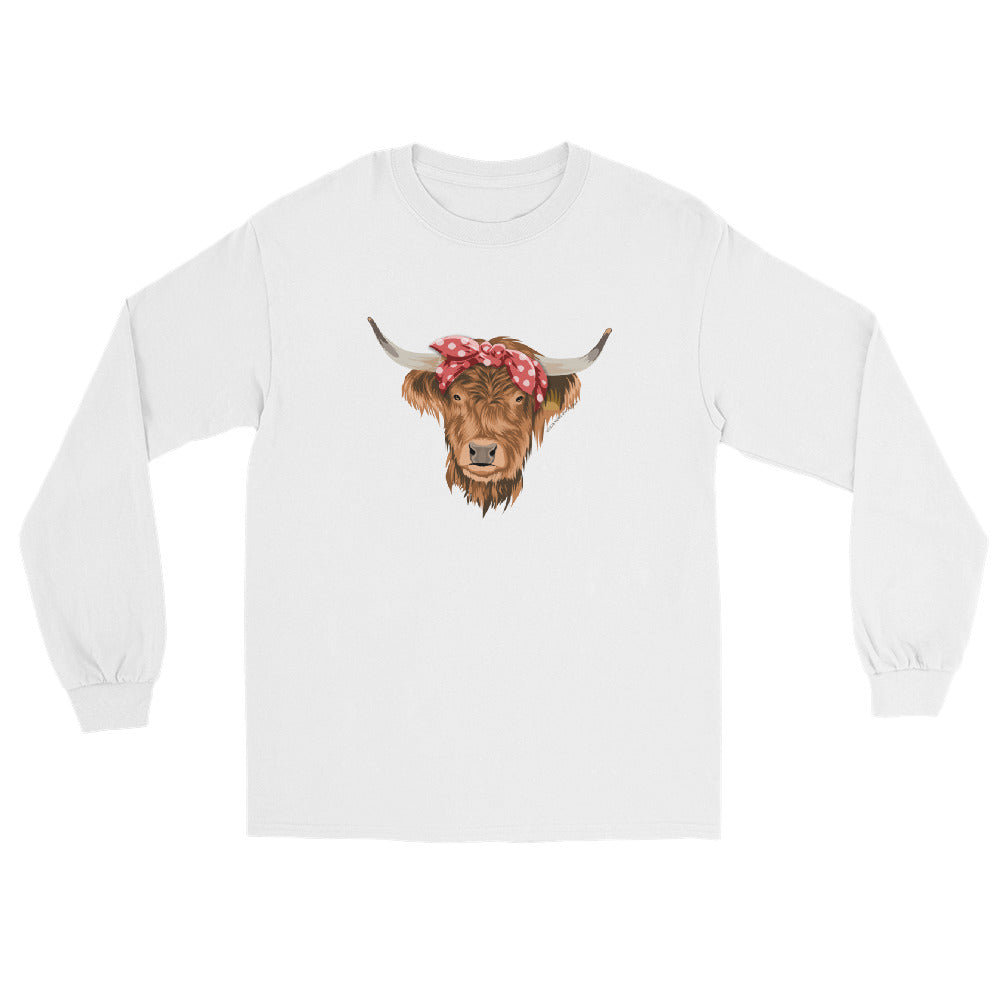 Petunia Long Sleeve T-Shirt by Katie Van Slyke - white