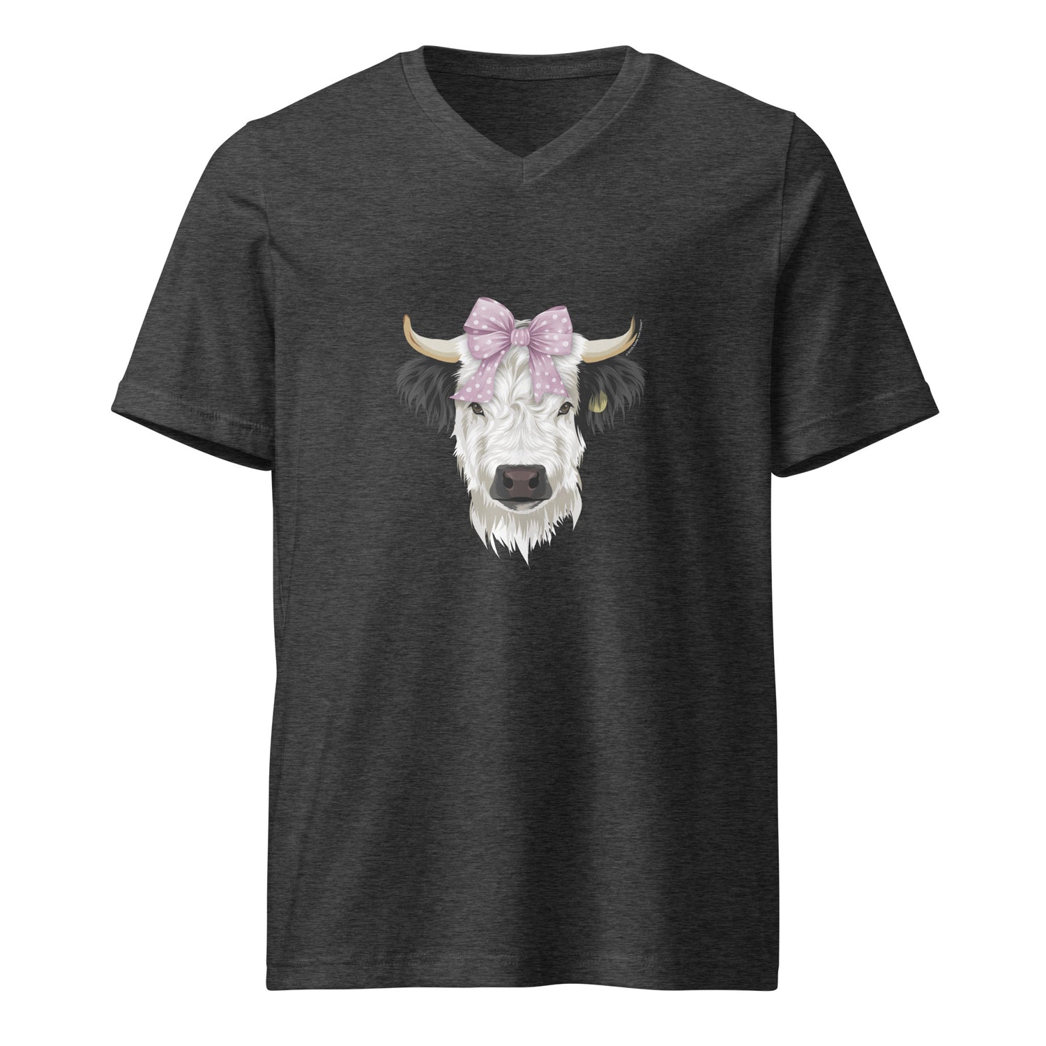 Poppy V-Neck T-Shirt by Katie Van Slyke - Dark Heather