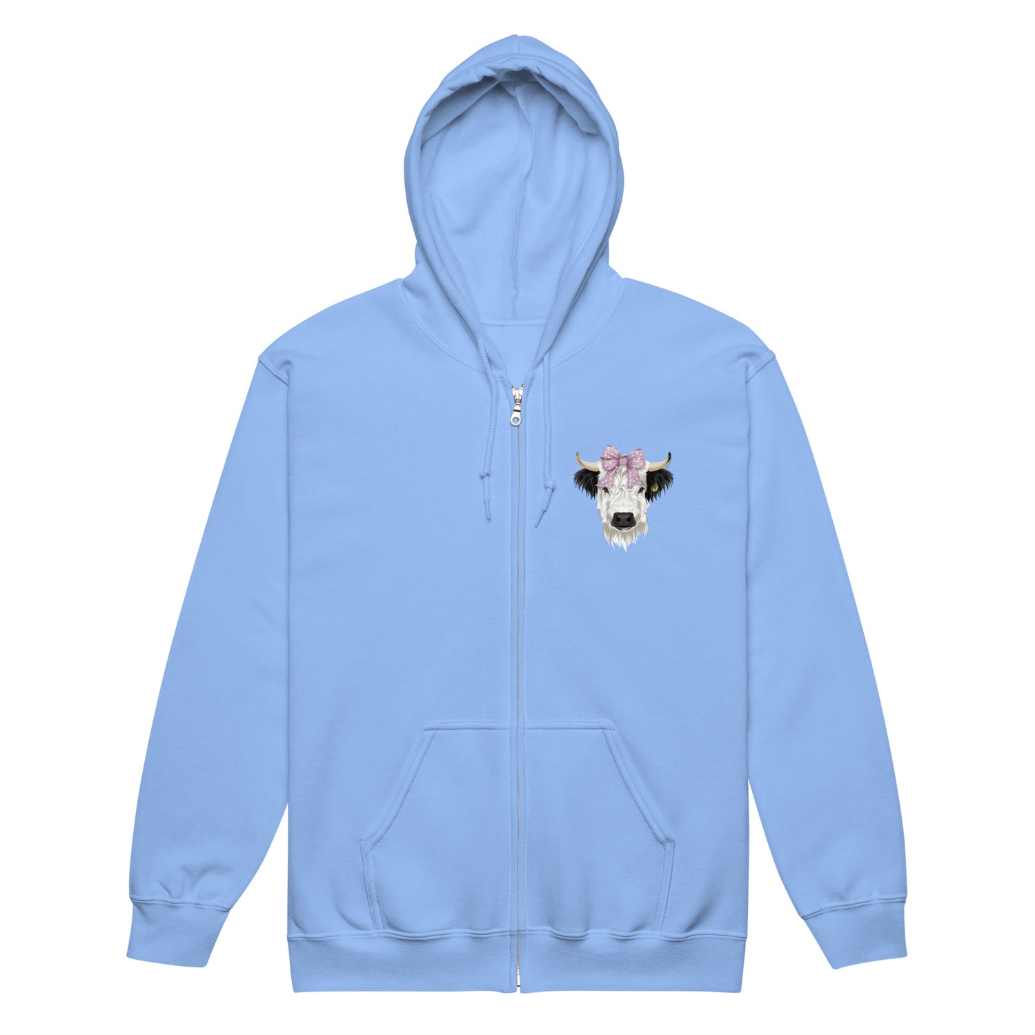 Poppy Zip-Up Hoodie by Katie Van Slyke - Carolina Blue